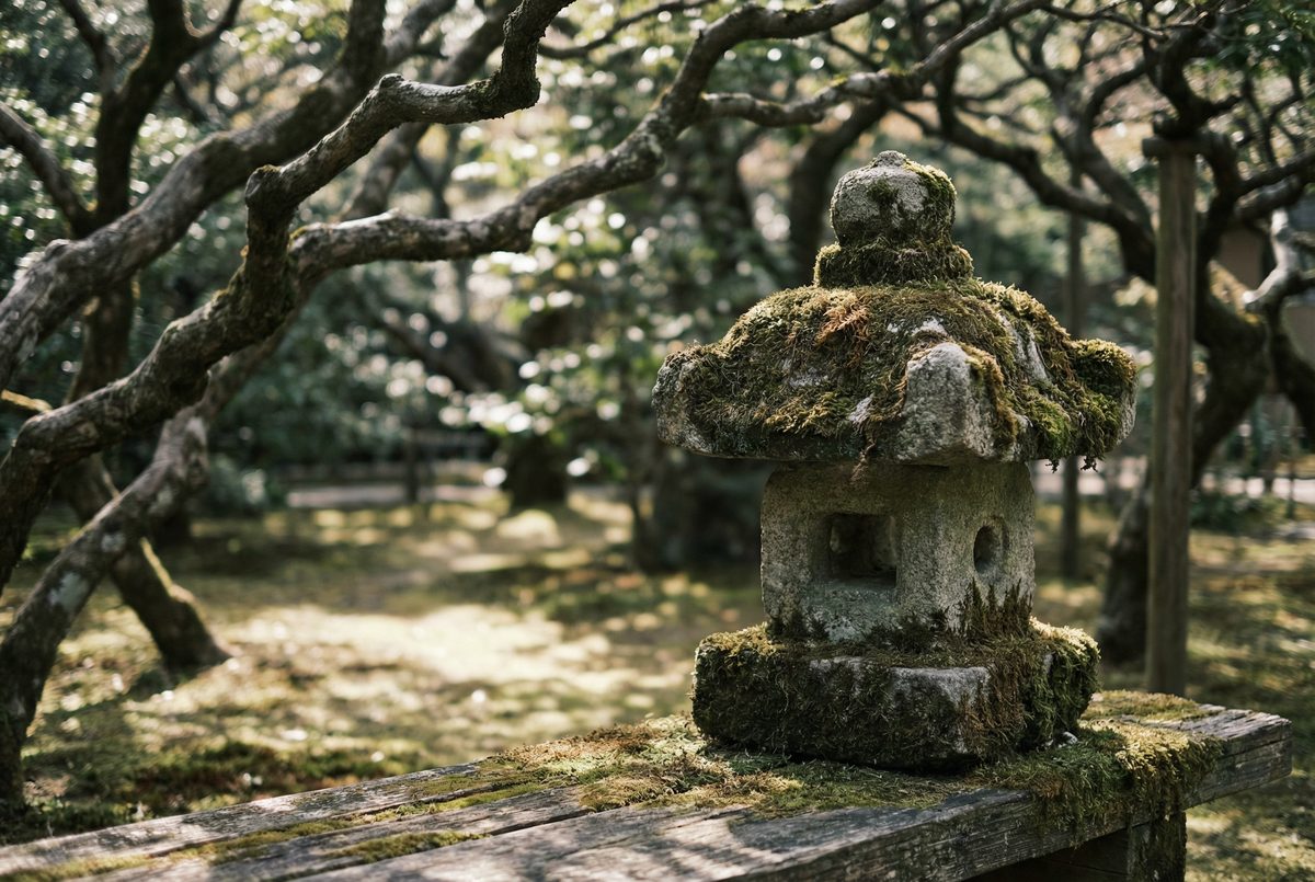 糖心Vlog静谧影像 - 苔藓石灯笼的禅意 - www.gfbutsg.cn